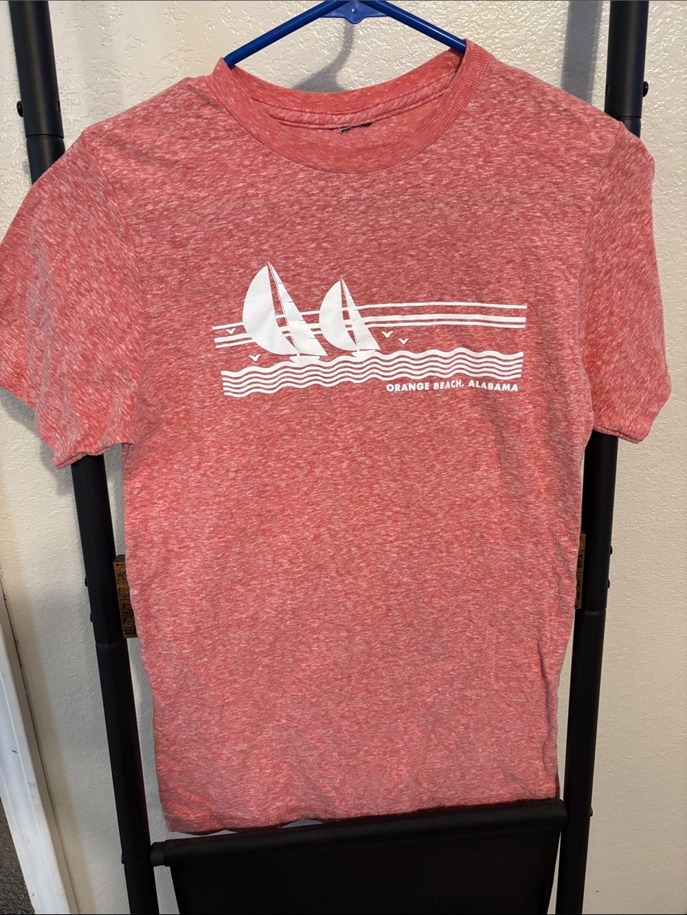 Coral Heather Sailboat Graphic Tee - Orange Beach